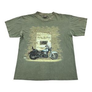 Vintage 1990s Harley Davidson Single Stitch T-Shirt Size Large Mens Sage Green L